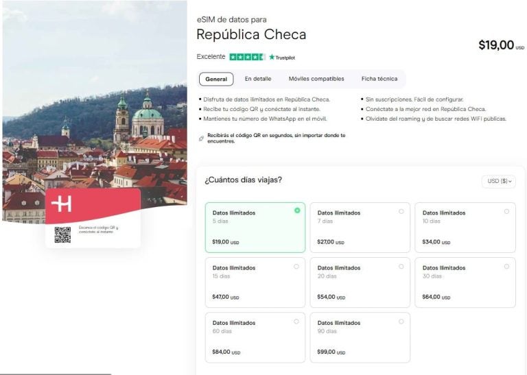 Tarjetas turísticas para Praga