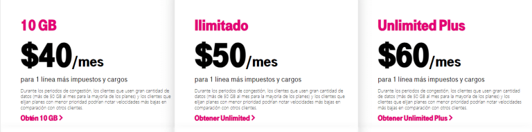Planes prepago para turistas de T-Mobile en EE. UU.