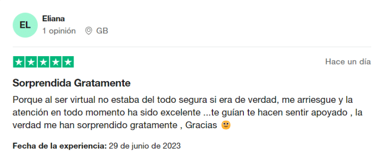 Opinión de Eliana sobre la eSIM de Holafly en Trustpilot 2023