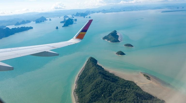 Vista panorámica desde un avión 