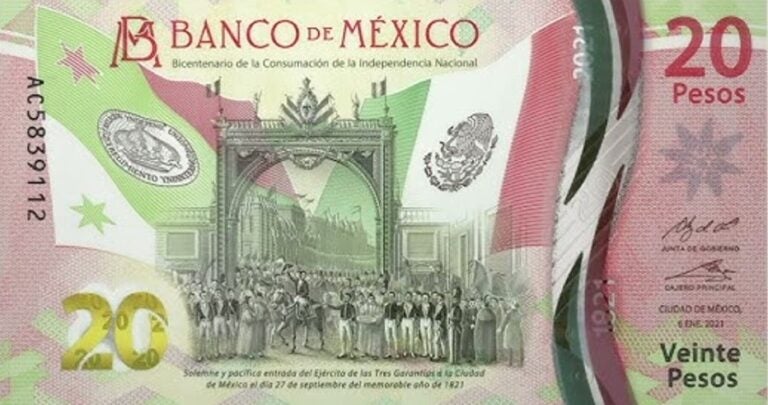 billete 20 pesos mexicanos