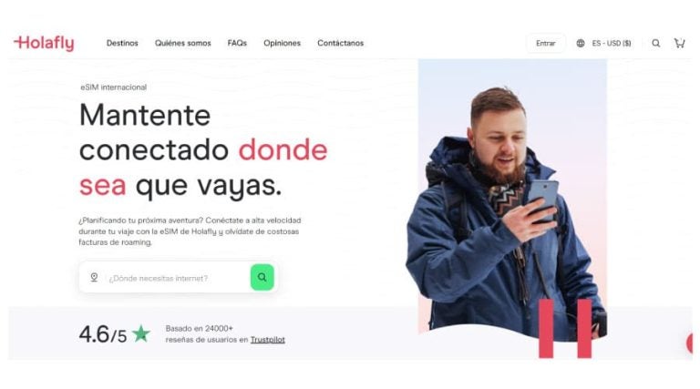 Visita la tienda virtual de Holafly y encuentra eSIMs con datos para más de 160 destinos