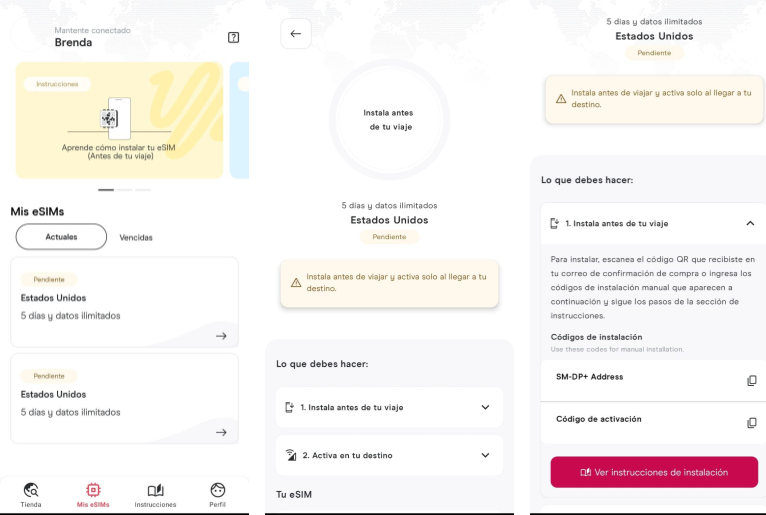 Instalación eSIM Holafly