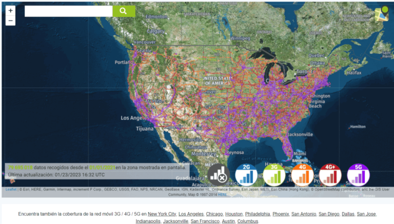 Mapa red móvil AT&T Mobility