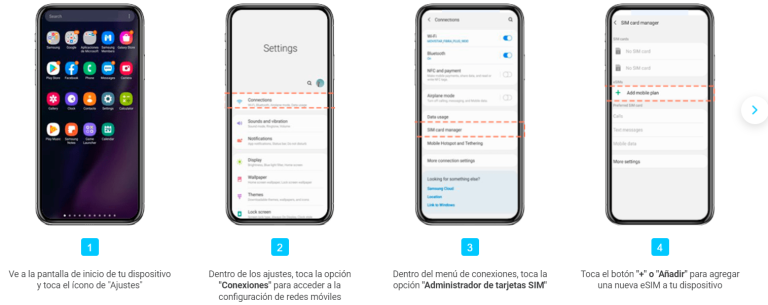 Configuración eSIM de Tigo en dispositivos Samsung