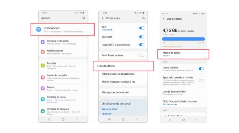 activar ahorro datos android