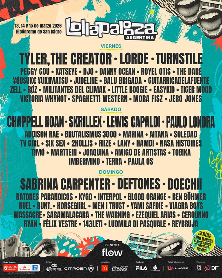 Cartel Lollapalooza Argentina 2026
