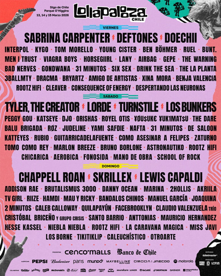 Cartel Lollapalooza Chile 2026