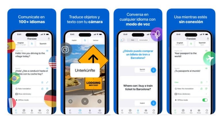 itranslate te ayuda a comunicarte en mas de 100 idiomas