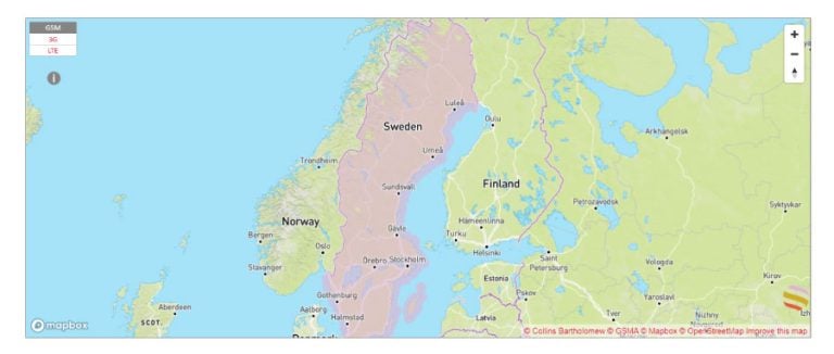 Cobertura red móvil de Telia