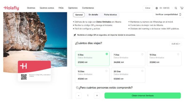 Planes eSIM de Holafly para Albania
