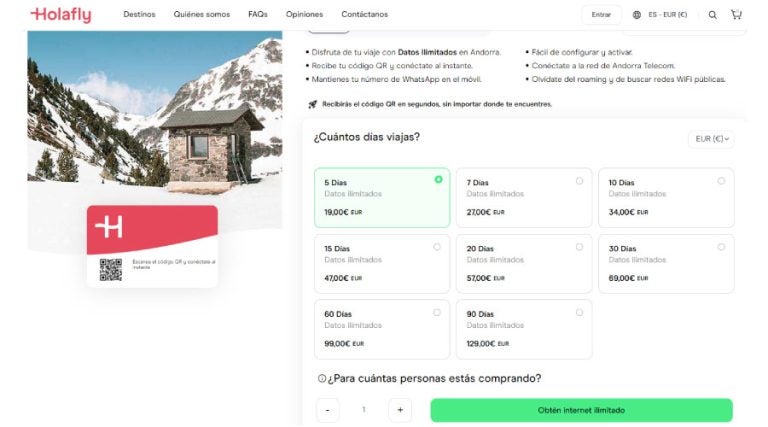 Planes eSIM de Holalfy para Andorra