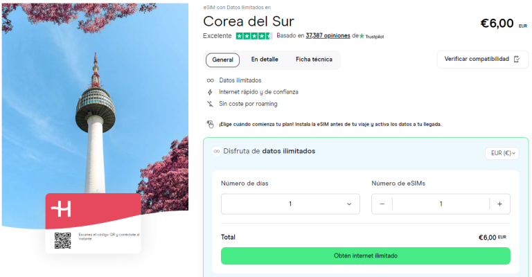 eSIM Corea del Sur