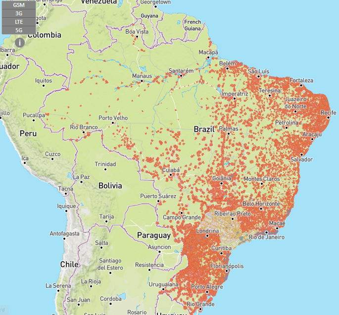 Cobertura móvil TIM Brasil