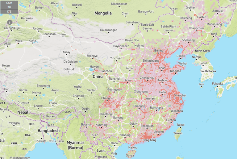 Cobertura red móvil China Mobile