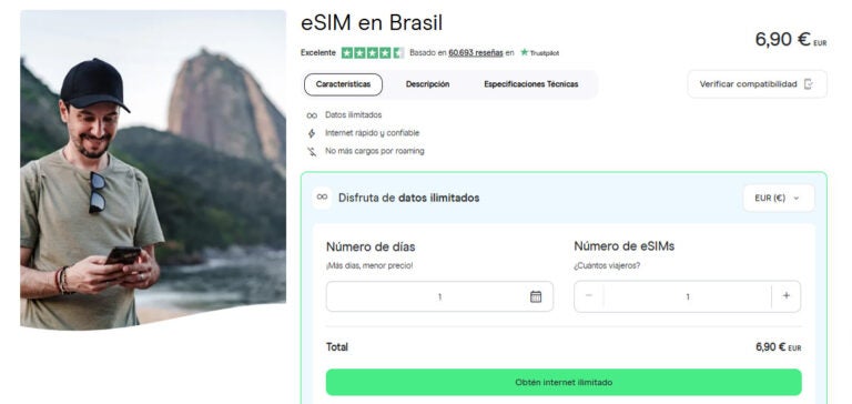 Chip virtual para Brasil en la tienda de Holafly