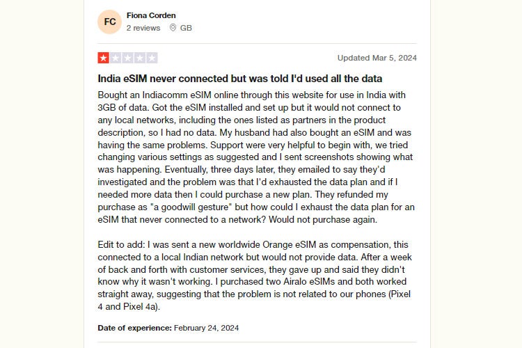 Reseña de Fiona Sim Local