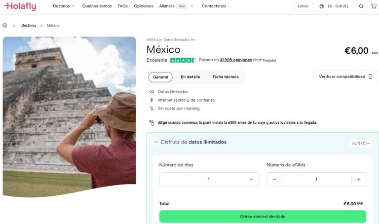 Conoce los planes y tarifas de Holafly para México