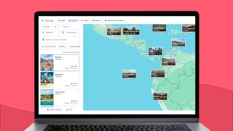 Explorar destinos en Google Flights