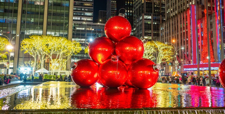 Centro de Manhattan en diciembre, Nueva York
