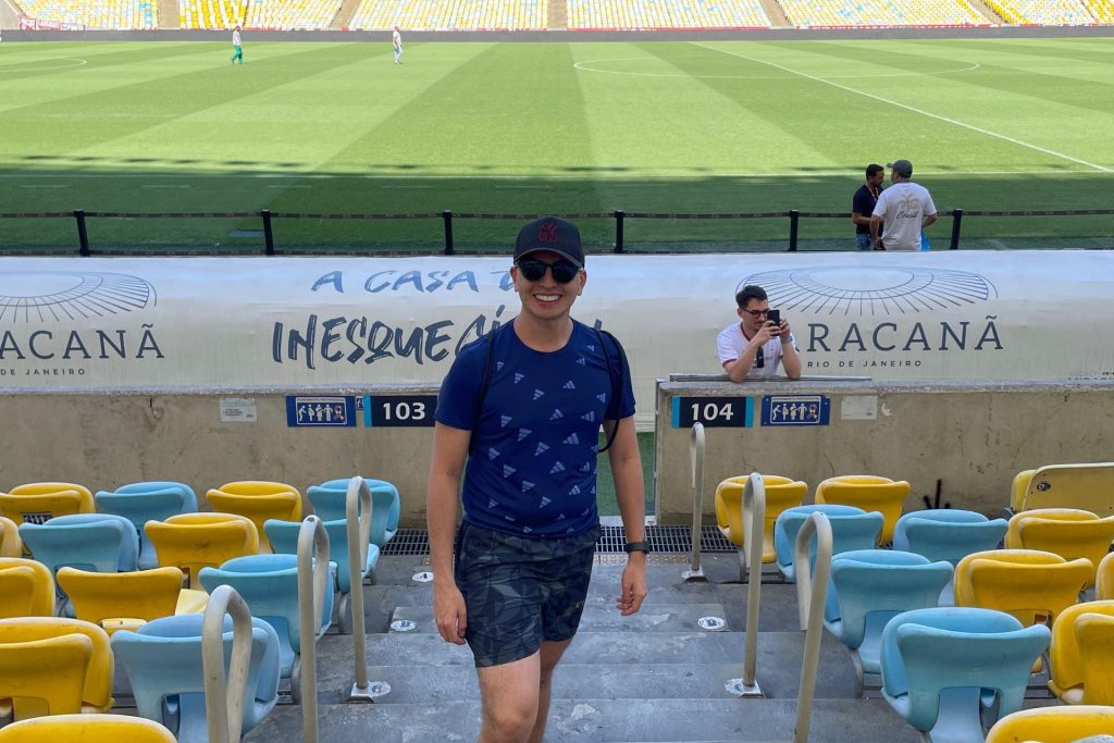 Turista en el Estadio de Maracaná