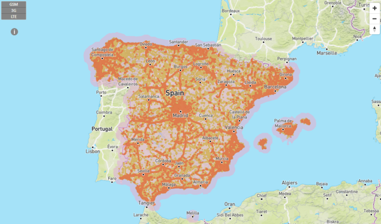 Cobertura red móvil de Movistar Españ