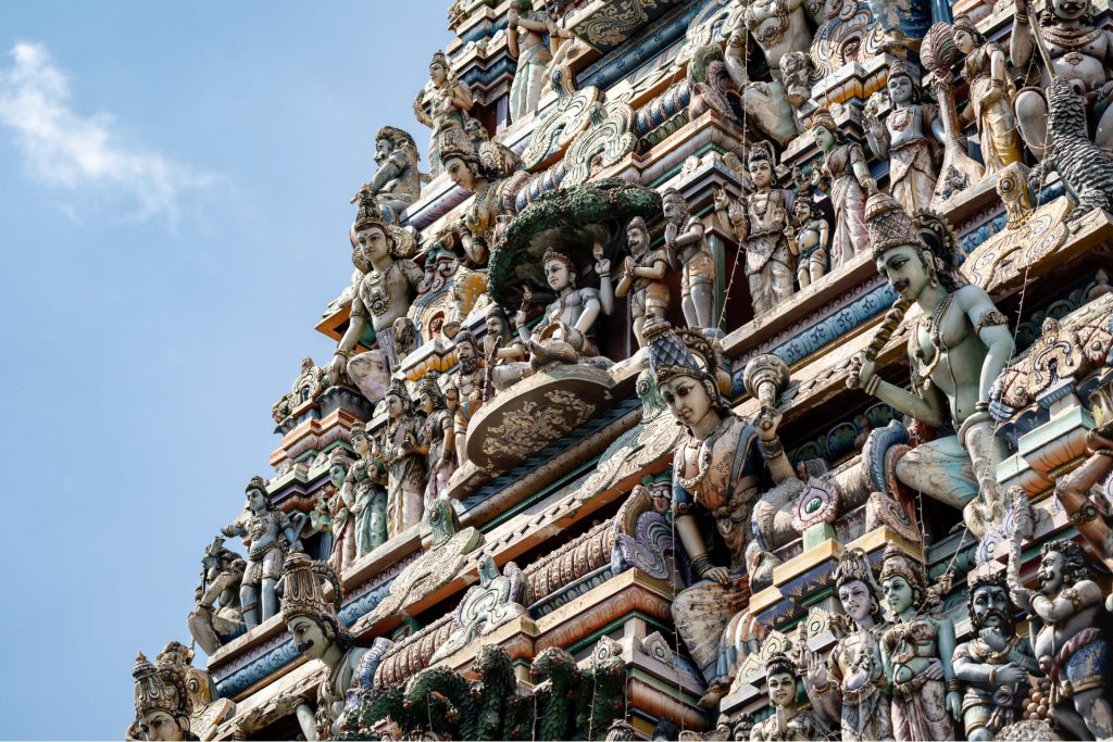 Vista detallada del Templo de Sri Kailawasanathan Swami Devasthanam Kovil en Colombo, Sri Lanka