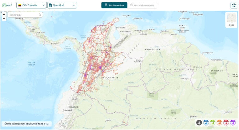 Mapa de cobertura de Claro en Colombia