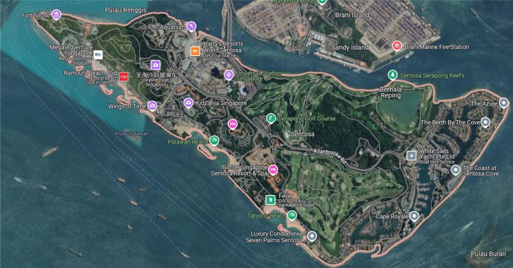 Mapa de Isla Sentosa