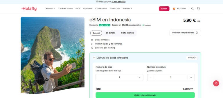 Tarjeta SIM virtual para Indonesia en la tienda online de Holafly