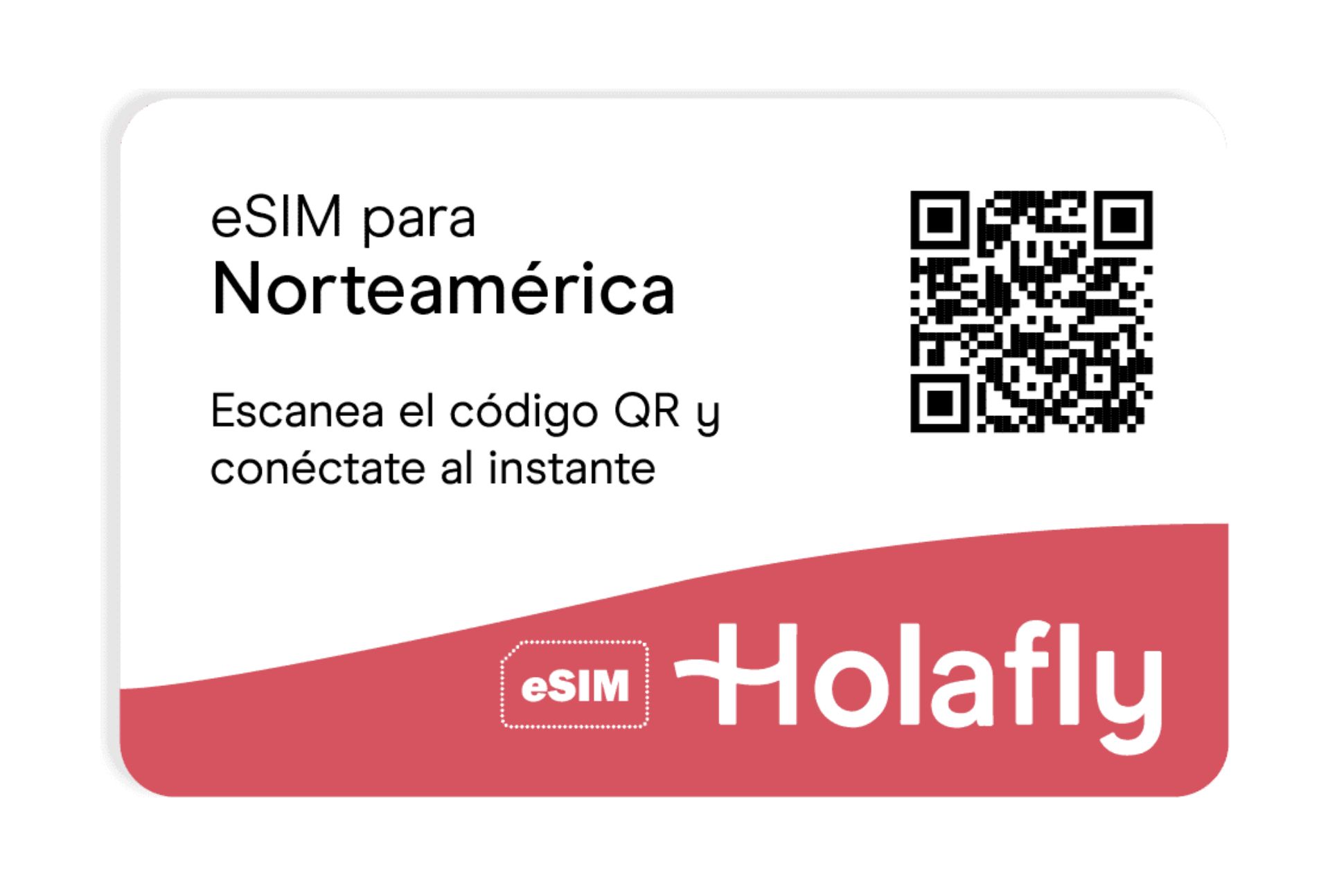 Tarjeta con un código QR para conseguir Internet en Norteamérica