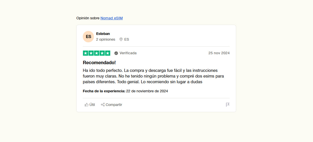 Opinión de Esteban sobre Nomad