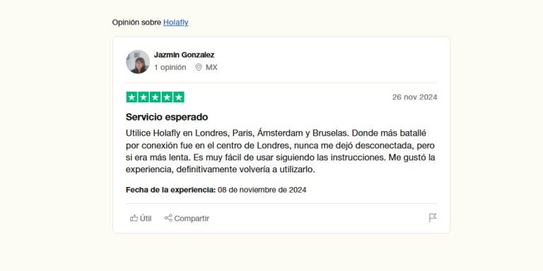 Opinión de Jazmín sobre Holafly