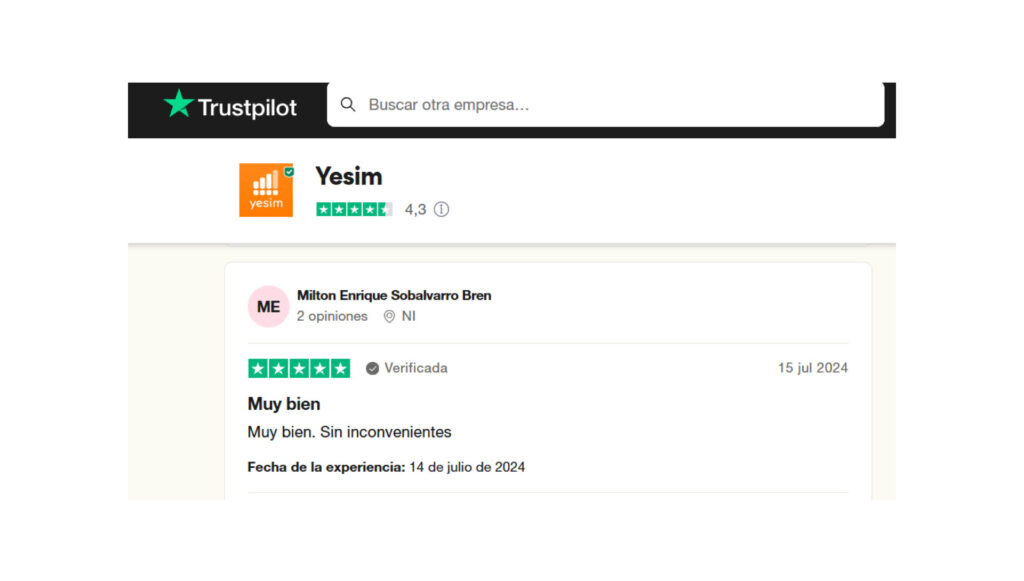 Yesim opiniones en Trustpilot