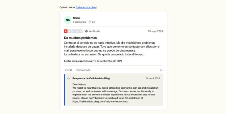 Opinión de Nairara sobre Ubigi