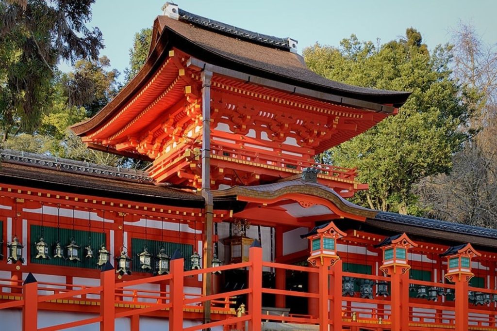 Vista de un tradicional Santuario Japonés