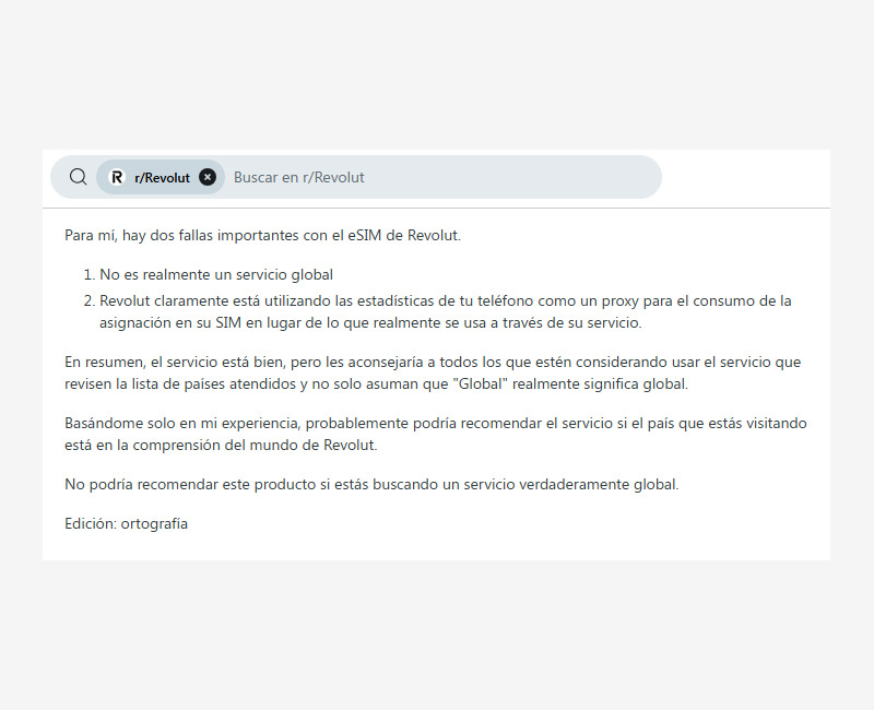 Opinión sobre la eSIM global de Revolut