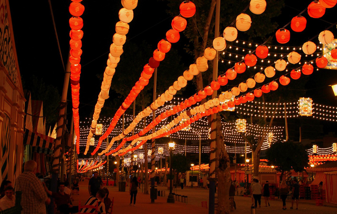 Decoración de la Feria de Abril en Sevilla