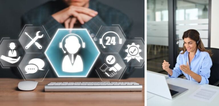 Medios de comunicación con el soporte técnico de RoamWifi y Holafly Plans y operadora ayudando a viajero con su servicio de internet