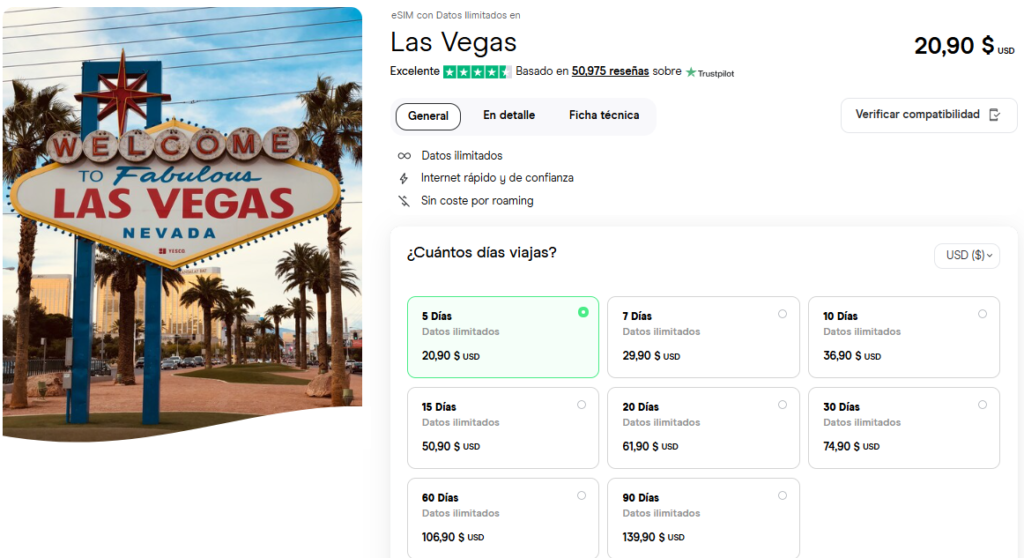 eSIM Las Vegas