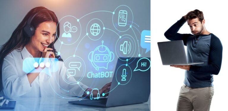 Operadora de servicio técnico de Solis WiFi vs. Holafly plans y usuario con problemas para conectarse a internet durante un viaje