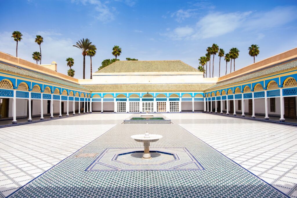 Patio central de Bahia Palace en Marruecos