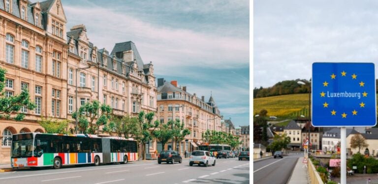 Autobús y carretera en Luxemburgo