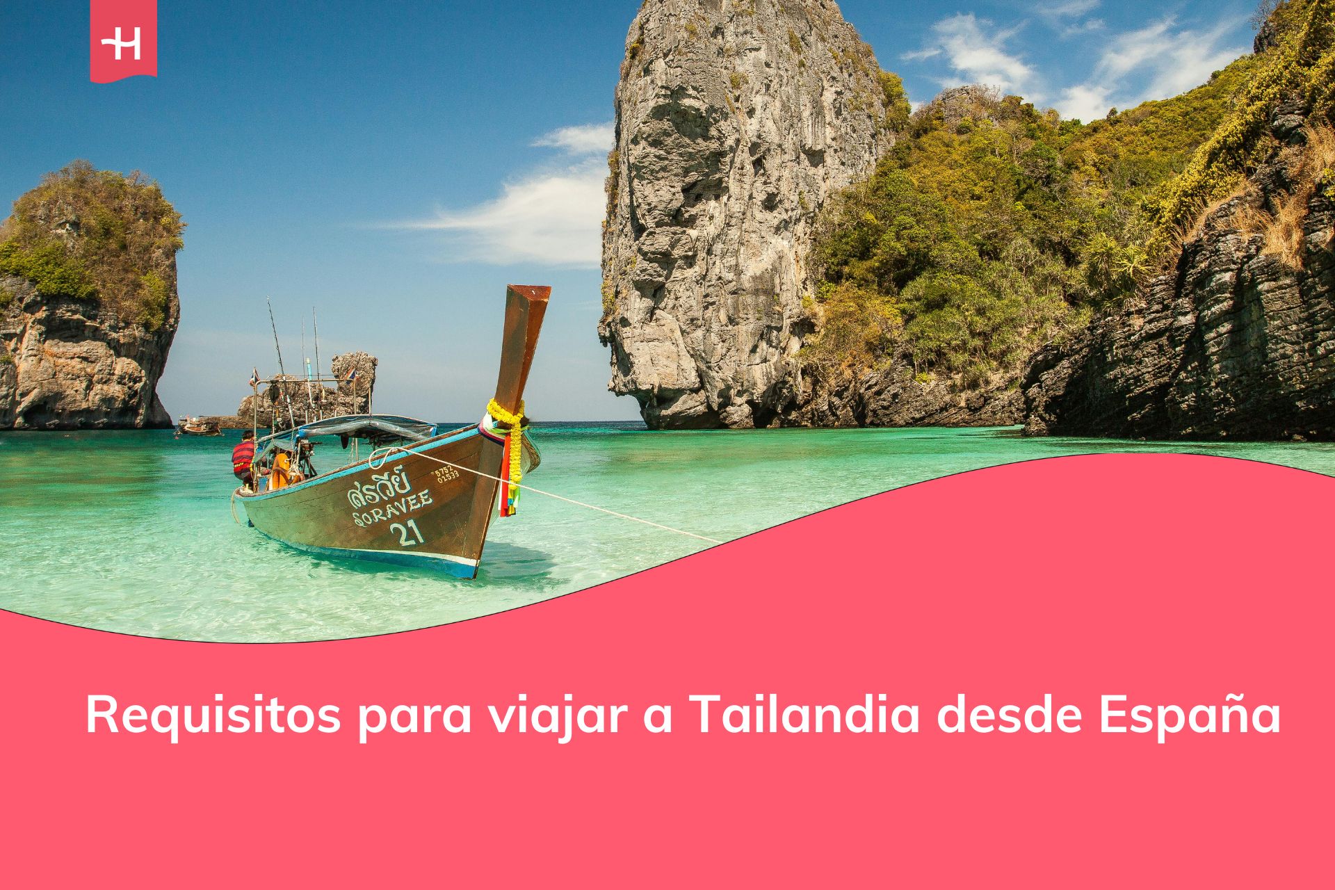 Long-tail boat en isla tailandesa, requisitos para viajar a Tailandia desde España