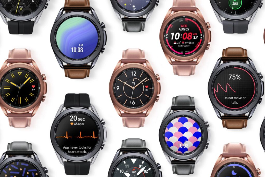 Diferentes modelos de relojes inteligentes marca Samsung