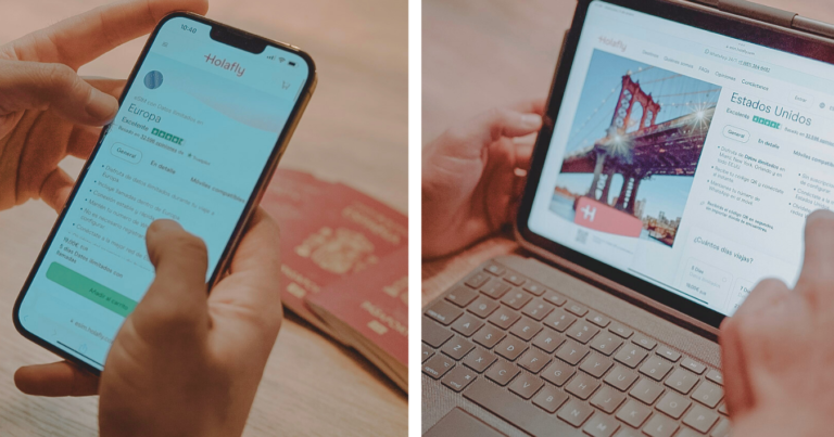 MolaViajar utiliza los planes de Holafly para conectarse a intenet en el extranjero desde el móvil o el ordenador. 