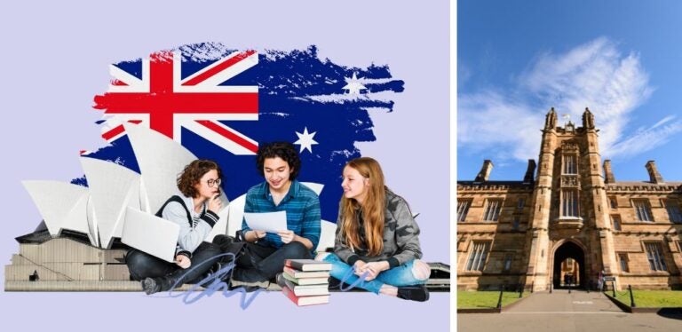 universidad de Sídney y grupo de estudiantes en Australia