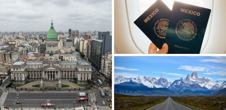 Vistas de Buenos Aires, pasaporte Méxicano y paisaje Fitz Roy