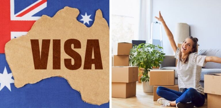 Cómo estudiar en Australia siendo extranjero: visa de australia para estudiantes y estudiante con cajas de mudanza p