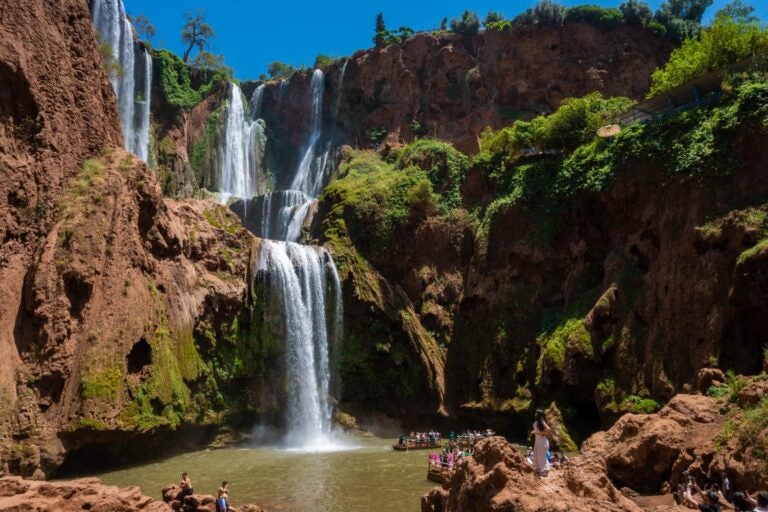 Vista panorámica de las cascadas de Ouzoud.